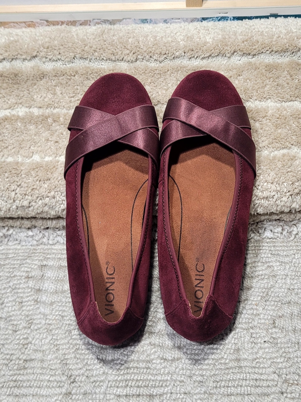 New Vionic Women's Spark Maria Ballet Flat Supportive Suede Shoes Size 9